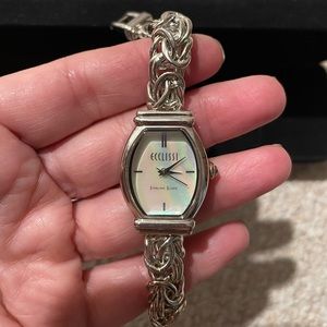 Brand New, Never Worn ECCLISSI Sterling Silver & Mother of Pearl Watch NWOT